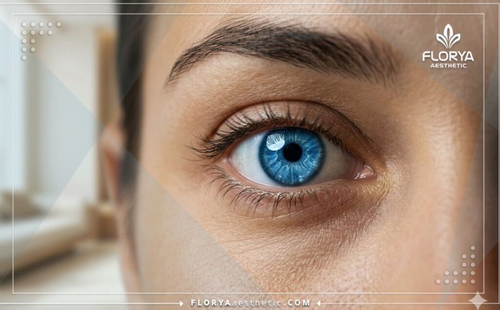 Макросъемка, демонстрирующая идеальный результат процедуры Изменение цвета глаз в Турции.