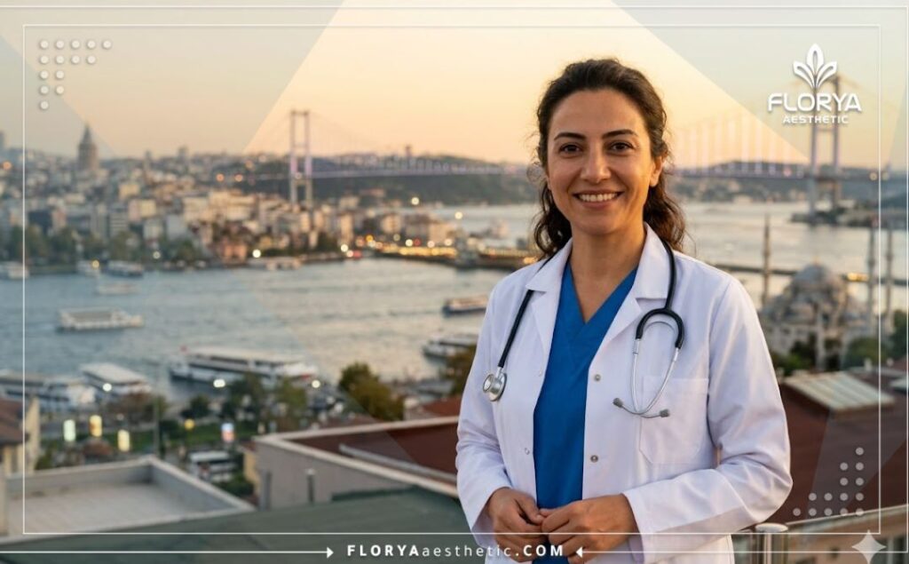 Приветливый врач в Стамбуле, приглашающий на Изменение цвета глаз в Турции.