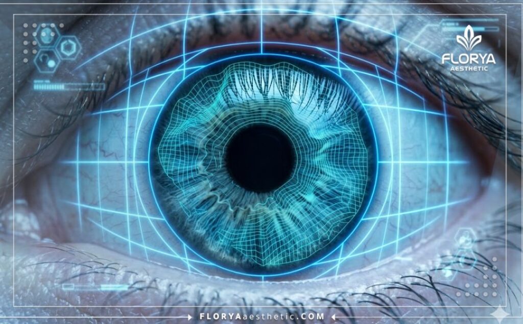 فحص ثلاثي الأبعاد دقيق لشبكية وقزحية العين قبل الإجراء