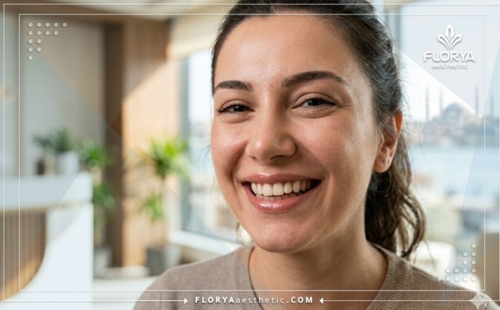 Идеальный эстетический результат лечения десневой улыбки крупным планом