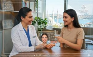 تقنية حديثة من قبل طبيب محترف يشرح حقن الابتسامة اللثوية في تركيا للمريض