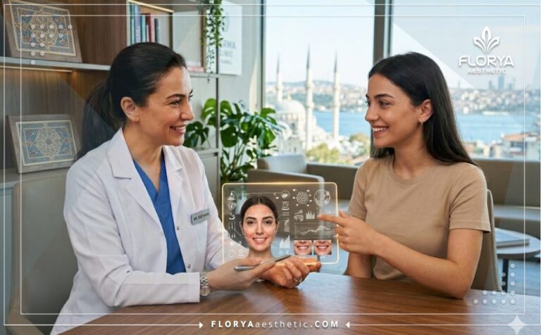 تقنية حديثة من قبل طبيب محترف يشرح حقن الابتسامة اللثوية في تركيا للمريض