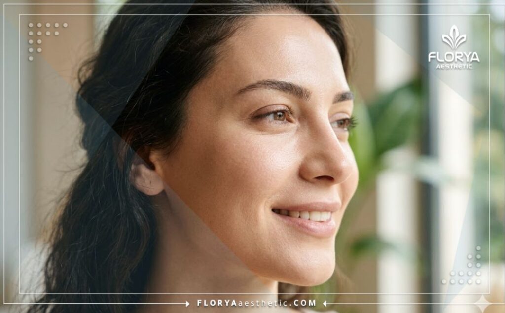 Close-up of flawless, glowing skin showcasing the perfect treatment result.