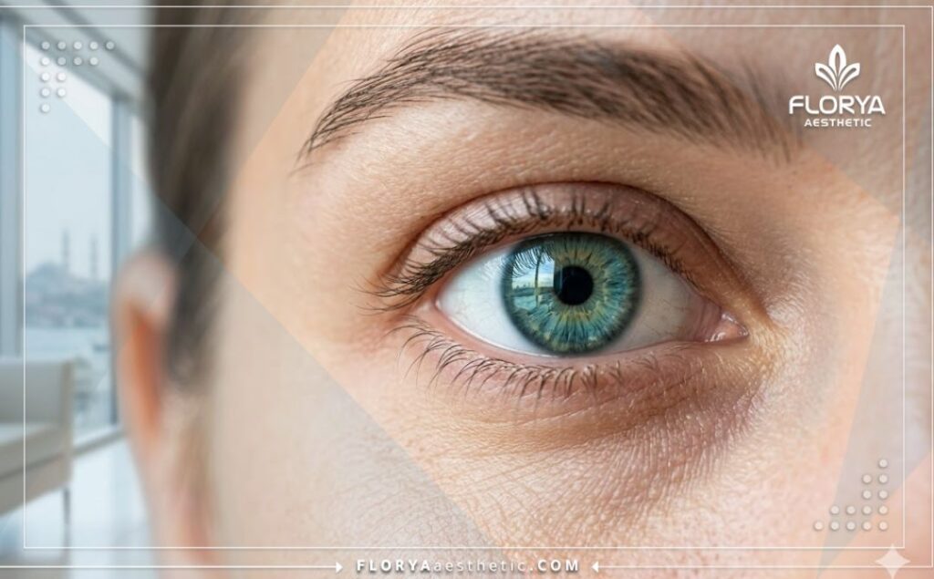 Healthy vibrant eye showing the perfect result of retinal treatment