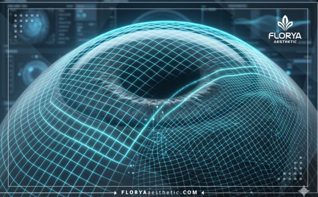 Macro 3D surface scan of the retina highlighting high-tech precision