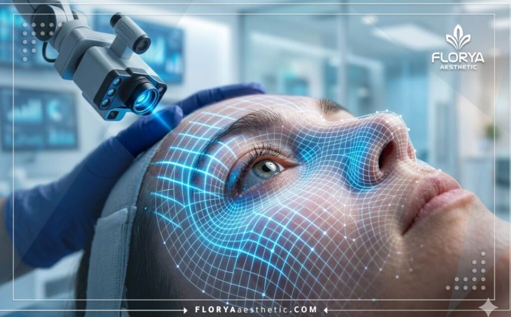 Escaneo digital 3D de precisión del área ocular para planificación médica avanzada.