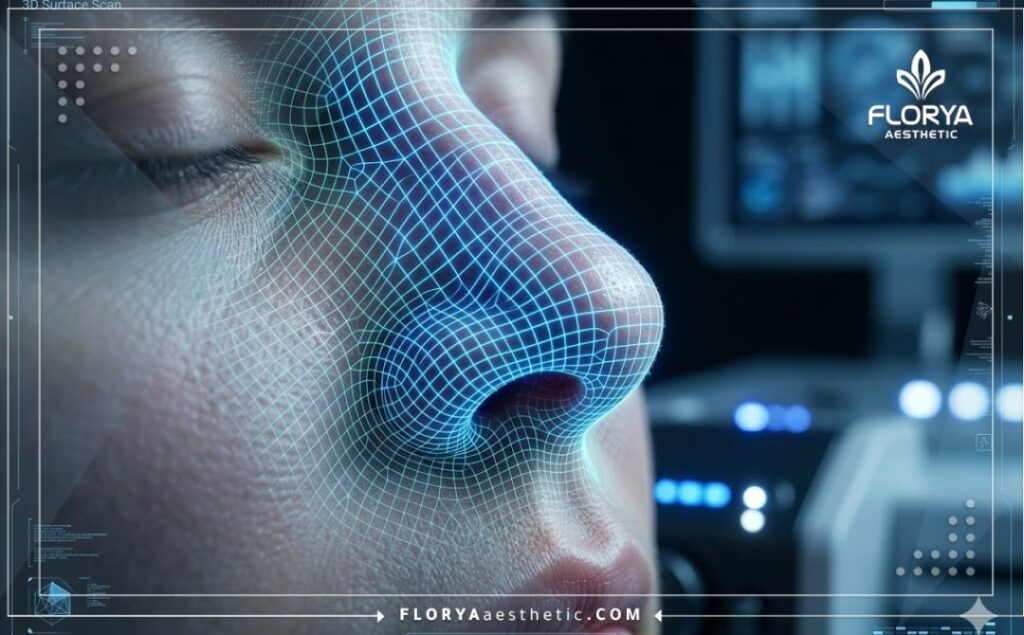Escaneo digital 3D avanzado enfocado exclusivamente en la anatomía nasal.