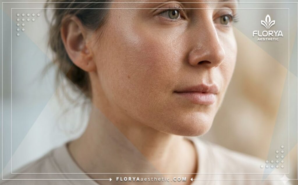Flawless, rejuvenated skin showing the perfect result of the aesthetic treatment.