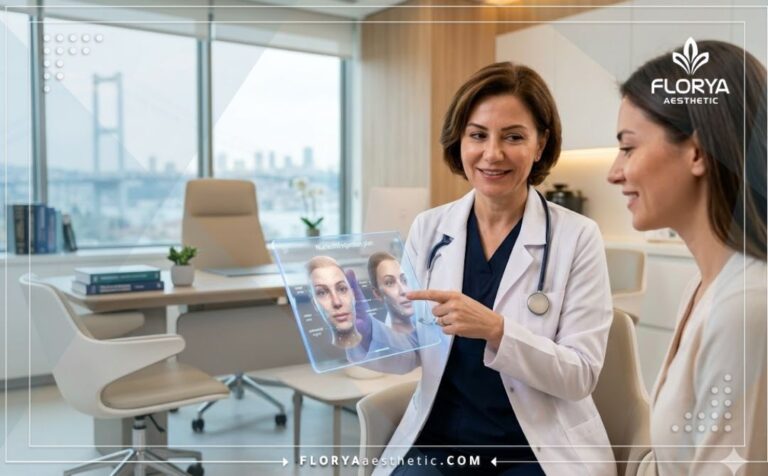 طبيب يعرض خطة علاج حقن النيوكليوفيل في تركيا باستخدام تقنية لوحية حديثة