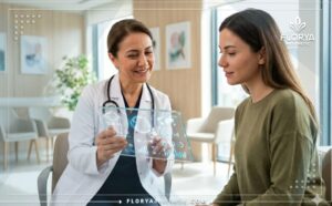 Médecin expliquant le Prix de l'opération PRK en Turquie avec une tablette technologique avancée