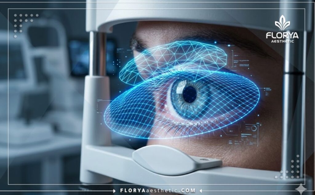 Escáner 3D macro de la superficie del ojo con láser azul de precisión