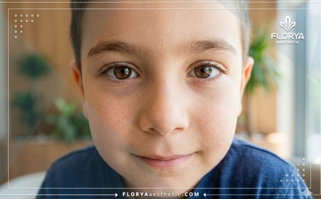 Perfect result of pediatric eye care showing a healthy and bright child's eye