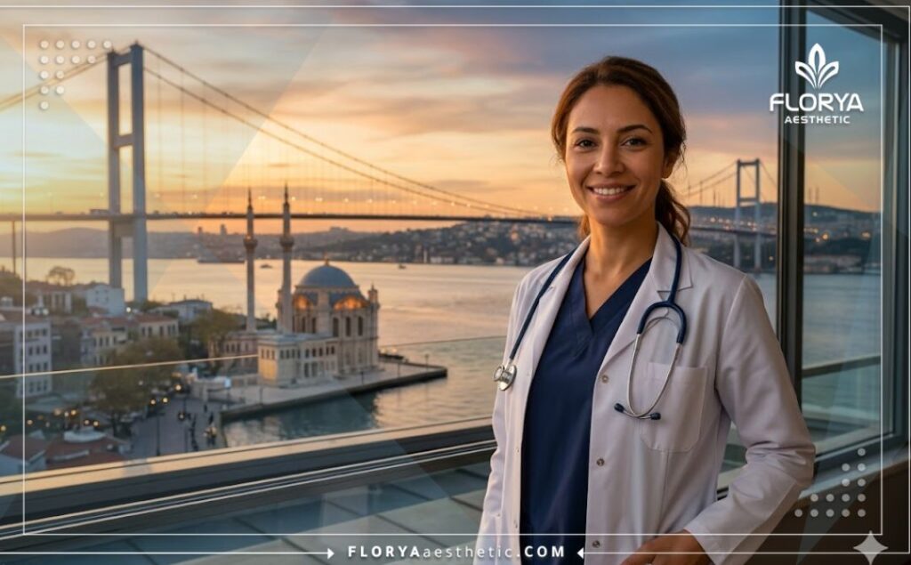 Friendly ophthalmologist in Istanbul near the Bosphorus Bridge.