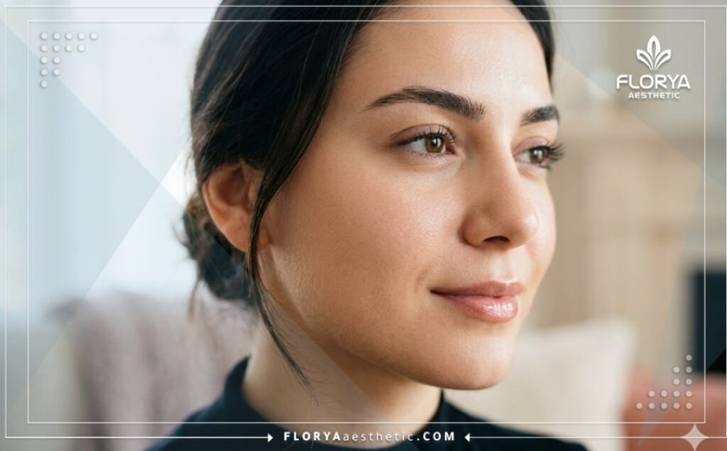 Close-up of flawless and perfectly even skin tone after a successful treatment