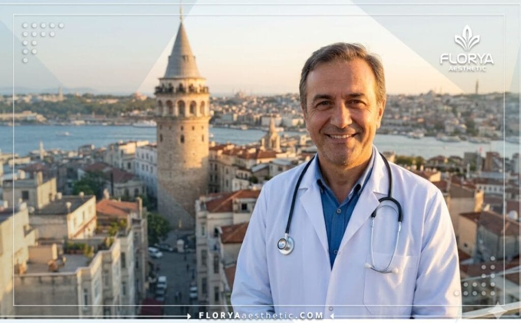 Welcoming eye surgeon standing near the Bosphorus in Istanbul