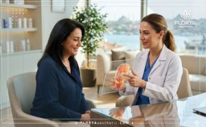 Médecin expert expliquant la procédure de Thermage en Turquie sur tablette