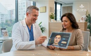 Médecin professionnel planifiant une séance d'Ultherapy en Turquie sur tablette