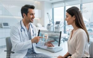 طبيب خبير يشرح خطة تقنية فيرا شيب للوجه في تركيا للمريض باستخدام تكنولوجيا حديثة