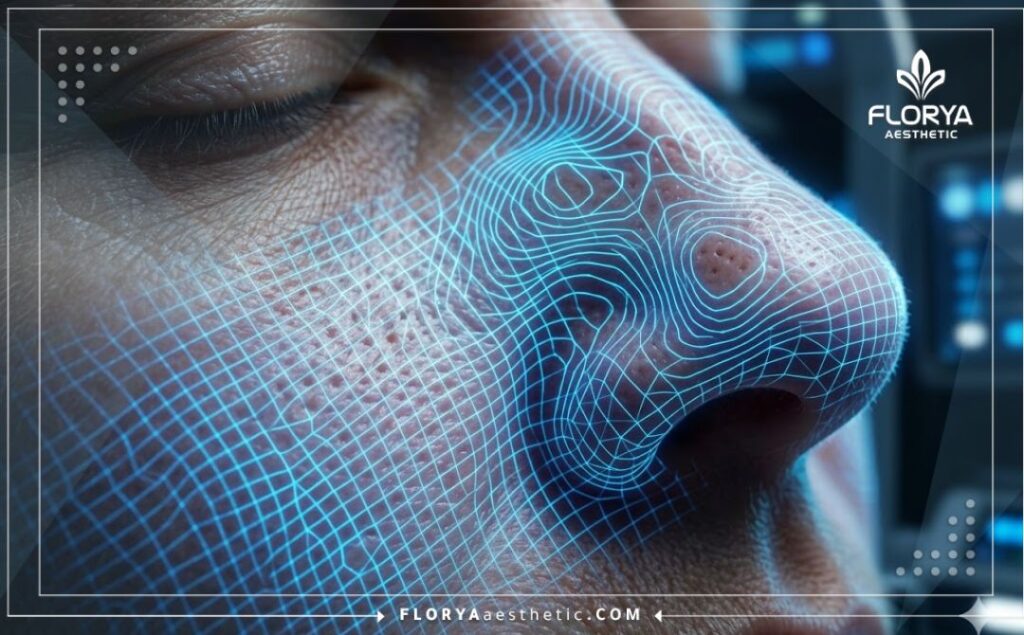 Escaneo 3D macro de alta tecnología de la superficie de la piel facial