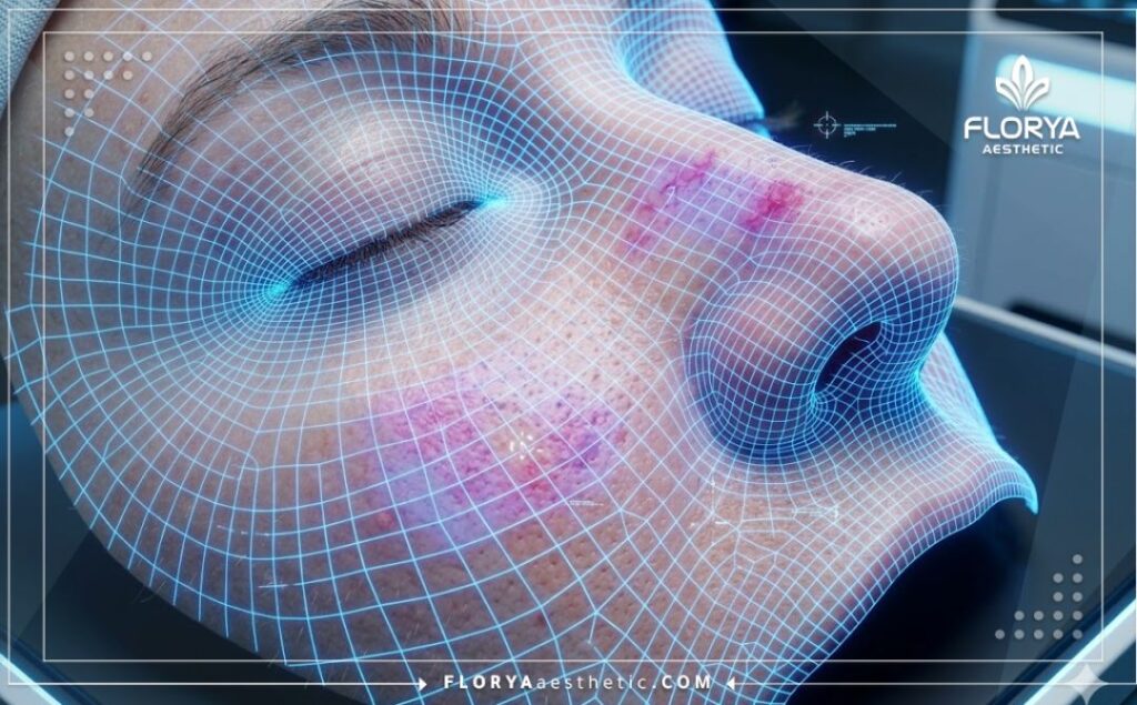 Modélisation 3D macro de la peau du visage pour un ciblage laser précis