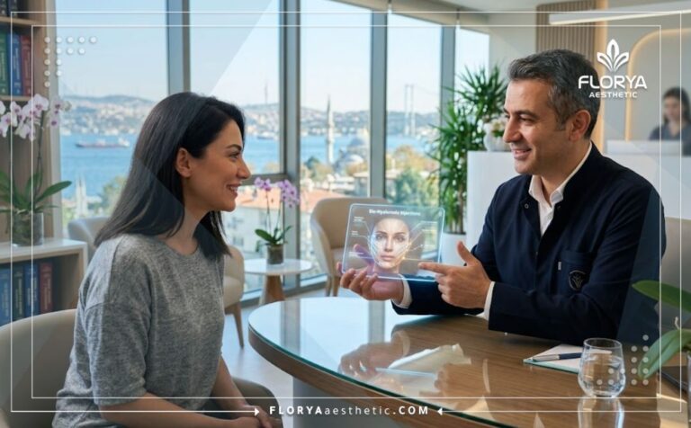 A professional medical expert using advanced digital technology to plan Bio-Hyaluronic Injections in Turkey.