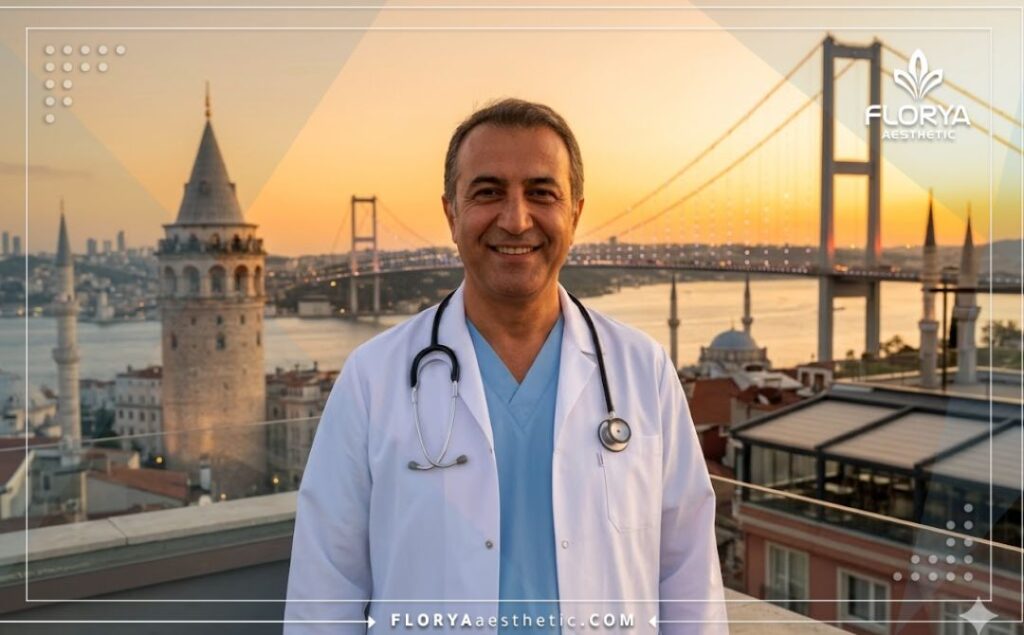 Médecin chaleureux et souriant accueillant les patients à Istanbul près du Bosphore