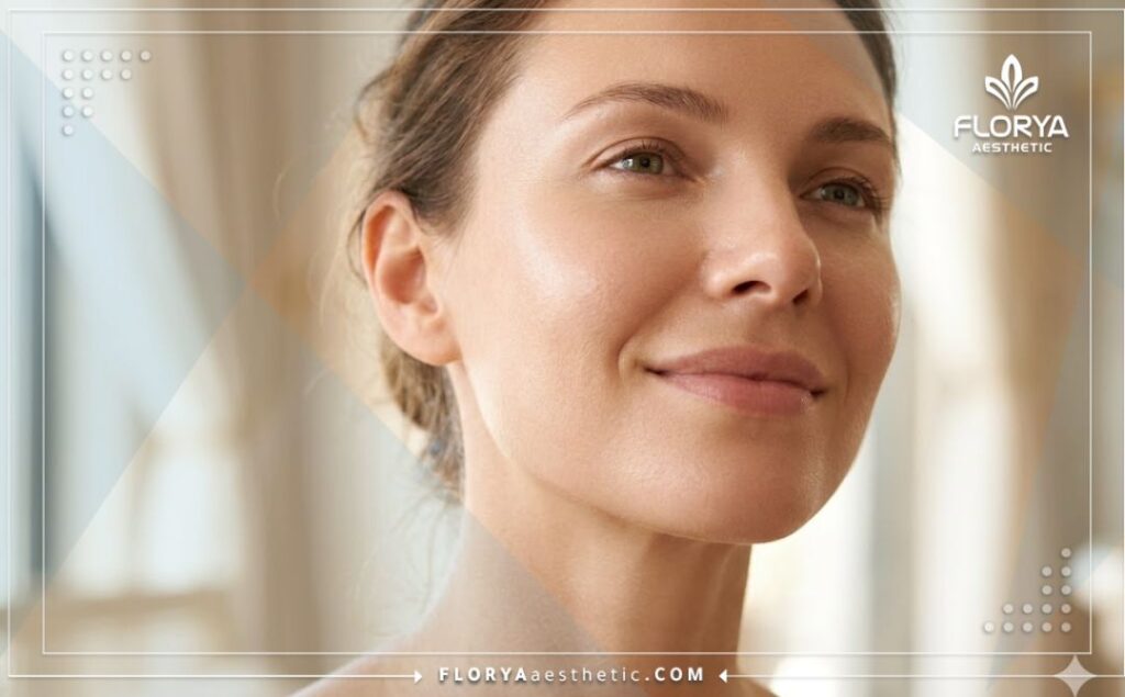 Flawless and radiant facial skin showing the perfect result of cosmetic peeling.