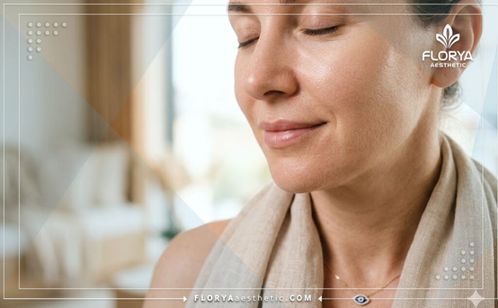 Flawless glowing skin result after a successful dermatological procedure