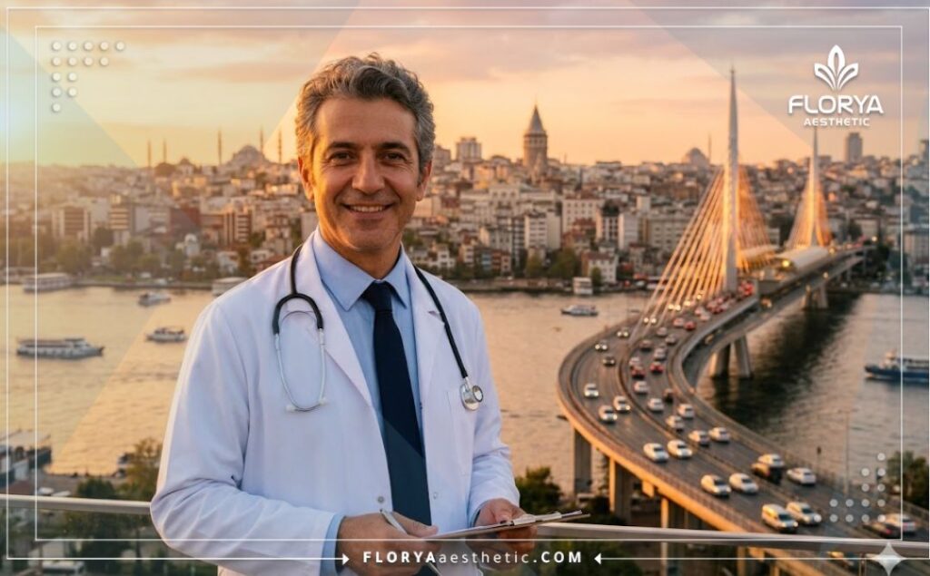 Médecin souriant accueillant les patients à Istanbul près du Bosphore