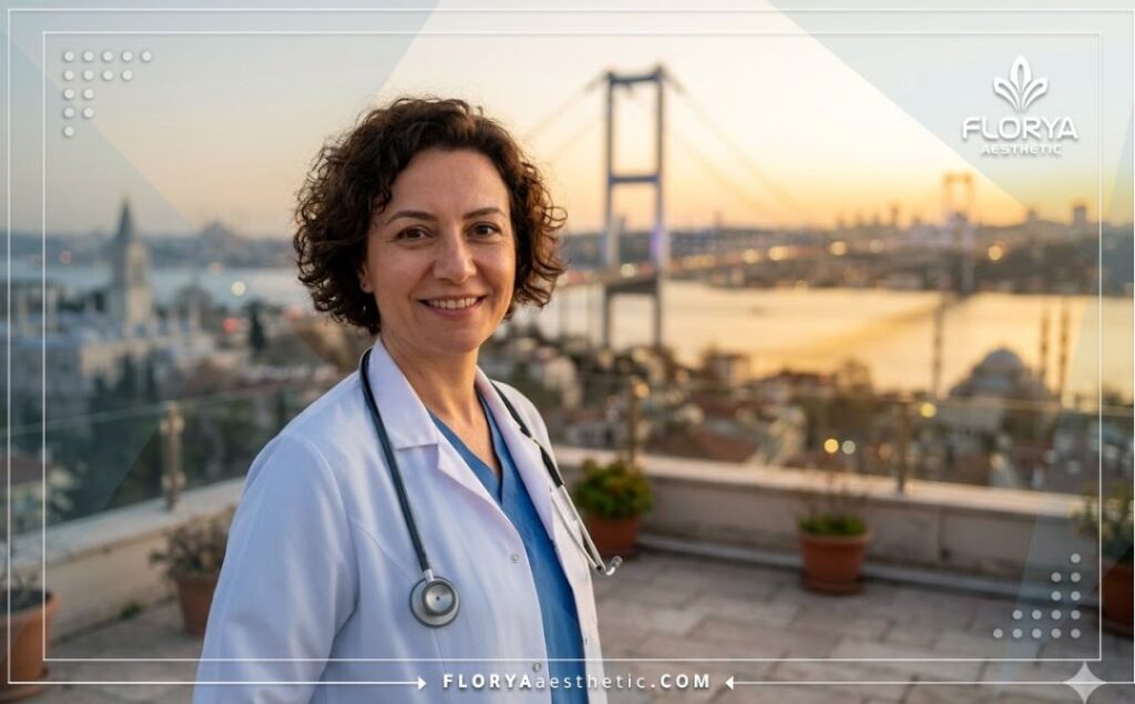 Friendly doctor in Istanbul welcoming international patients for skin care.