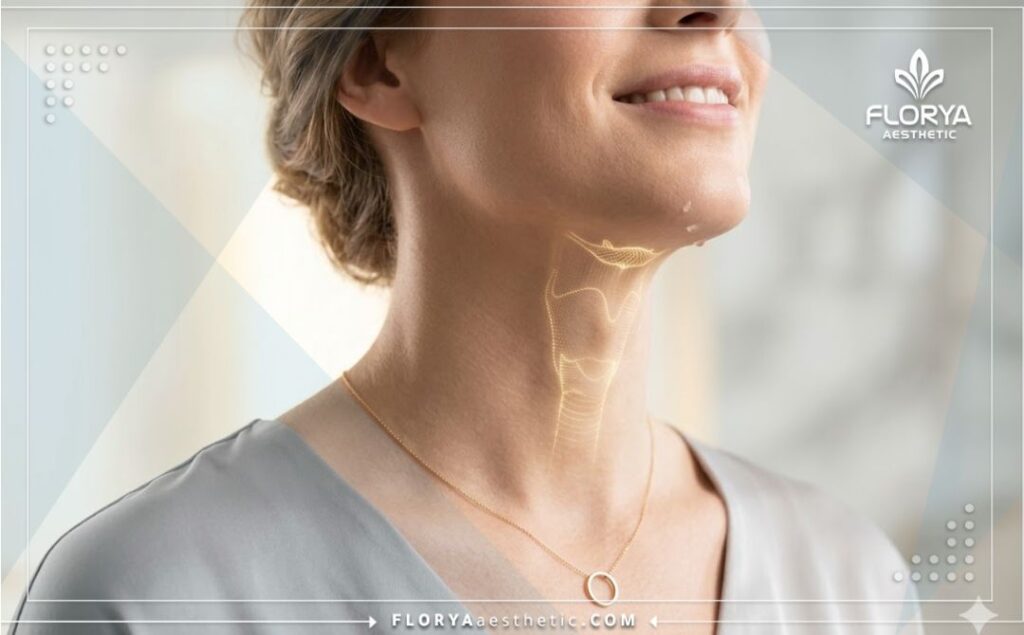 لقطة مقربة تبرز النتيجة المثالية والناجحة لعملية تجميل الصوت.