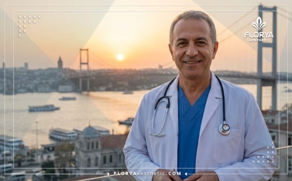 Friendly dermatologist in Istanbul with the Bosphorus Bridge in the background