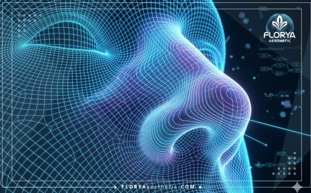 مسح رقمي ثلاثي الأبعاد يوضح دقة تفاصيل منطقة الأنف