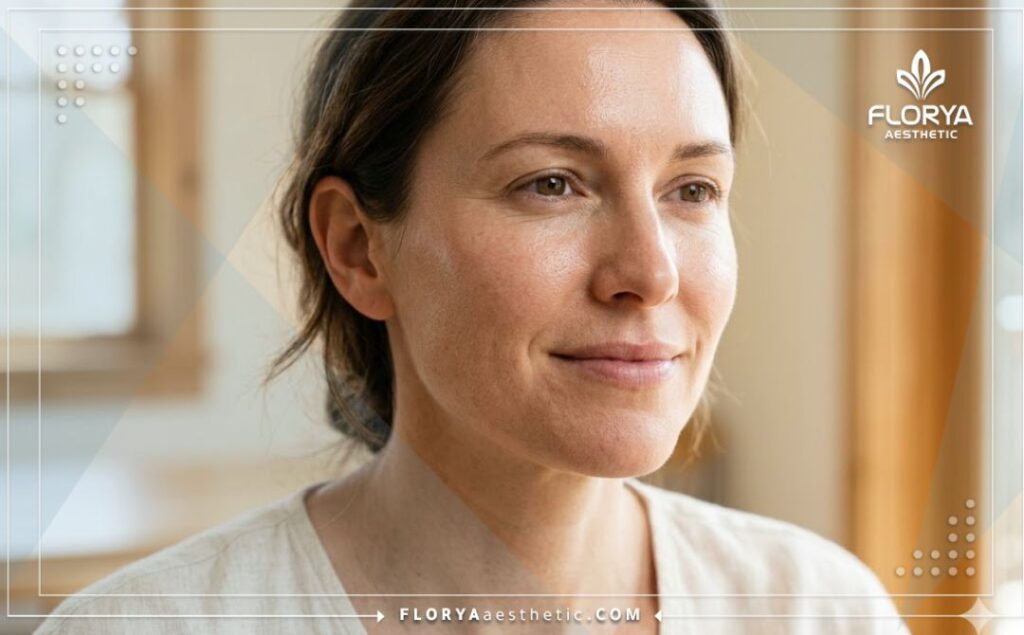 Flawless facial volume and glowing skin showing a perfect aesthetic result