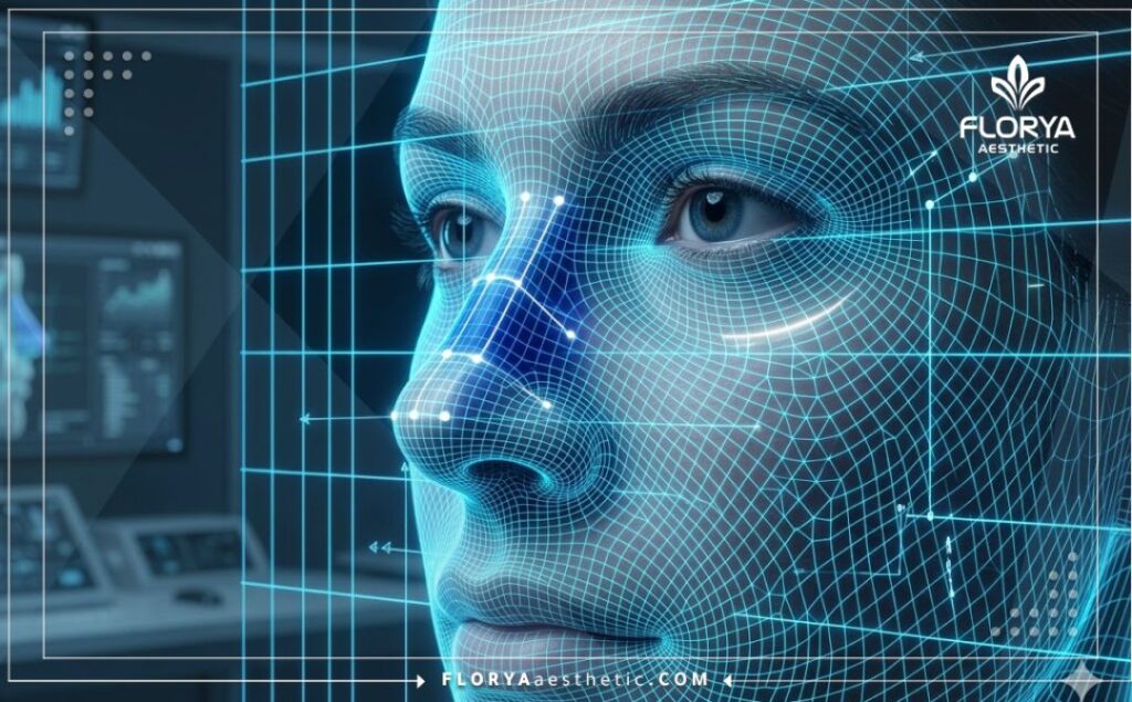مسح ثلاثي الأبعاد دقيق لهيكل الأنف يوضح التقنية الرقمية الحديثة