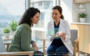 طبيب يعرض خطة تقشير الخلايا الجذعية النباتية في تركيا عبر جهاز لوحي متطور