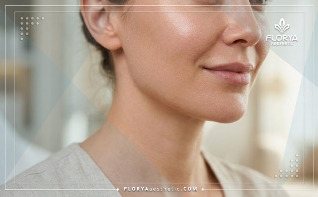 Résultat esthétique parfait et naturel du visage après une procédure de biofiller.