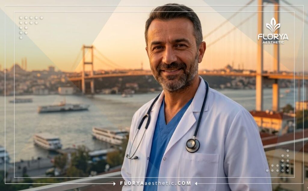 Médecin esthétique souriant accueillant les patients à Istanbul.