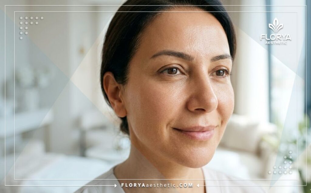 Cinematic close-up of flawlessly rejuvenated skin demonstrating successful treatment results.