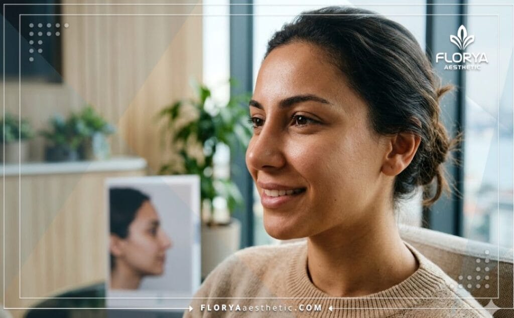 نتيجة مثالية ووجه متناسق بعد جراحة تجميل الأنف الناجحة