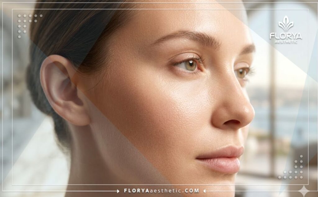 Perfect and natural volume restoration after a successful Sculptra injection in temples