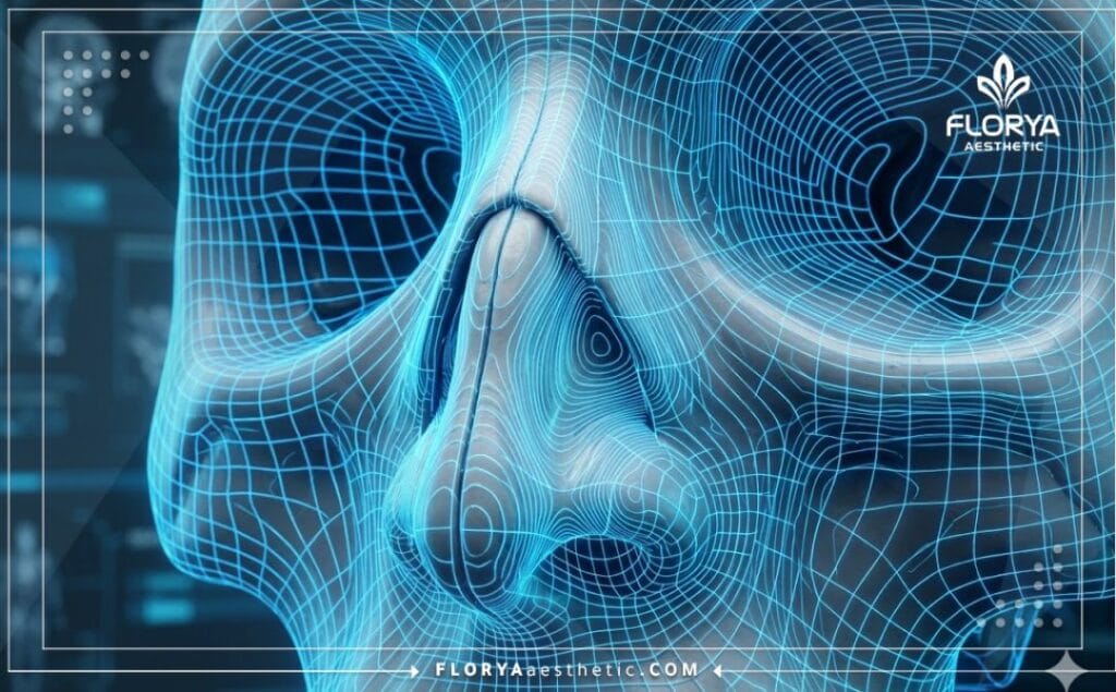 مسح ضوئي ثلاثي الأبعاد يوضح تفاصيل تشريح الحاجز الأنفي بدقة عالية