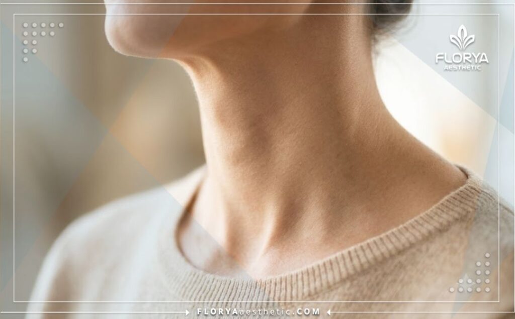 نتيجة مثالية وجمالية لمنطقة العنق بعد العملية.