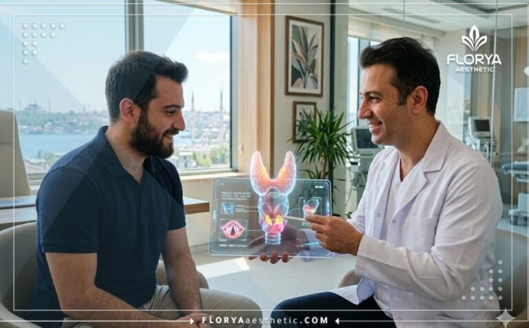 دكتور يستخدم تقنية متقدمة لشرح عملية تضخيم الصوت في تركيا للمريض