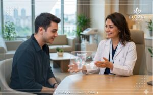 طبيب محترف يشرح خطة تجميل الصوت للرجال في تركيا باستخدام جهاز لوحي متطور