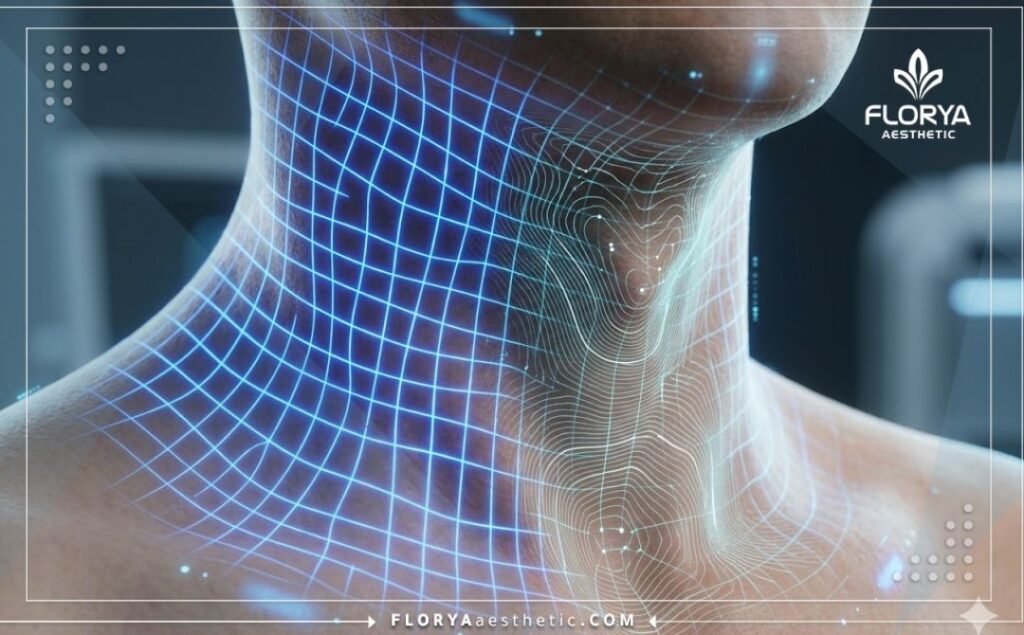 High-tech 3D macro surface scan of the vocal cords and larynx