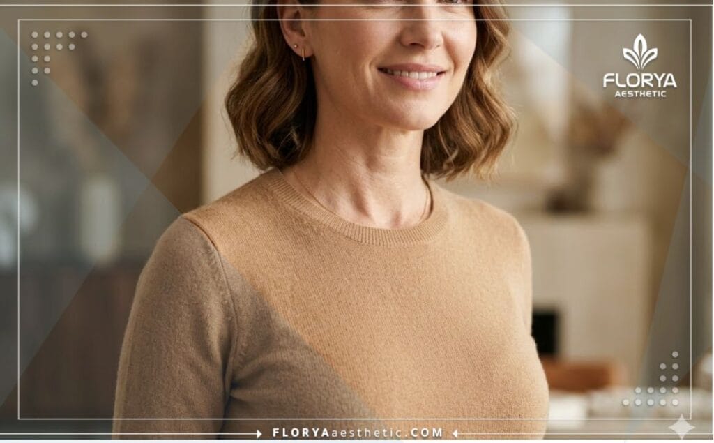 Aesthetic and flawless natural results of a successful breast lift procedure.