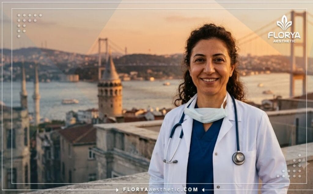 El Mejor cirujano de ojos de gato en Turquía sonriendo frente a un paisaje de Estambul