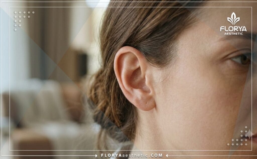 Résultat esthétique parfait et naturel après la chirurgie de l'oreille