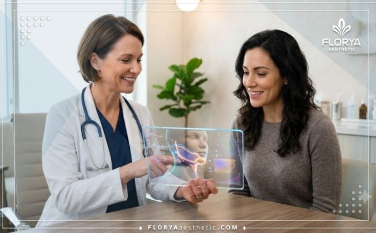 طبيب محترف يشرح خطة علاج مع أفضل دكتور شد الذقن بالليزر باستخدام تقنية حديثة